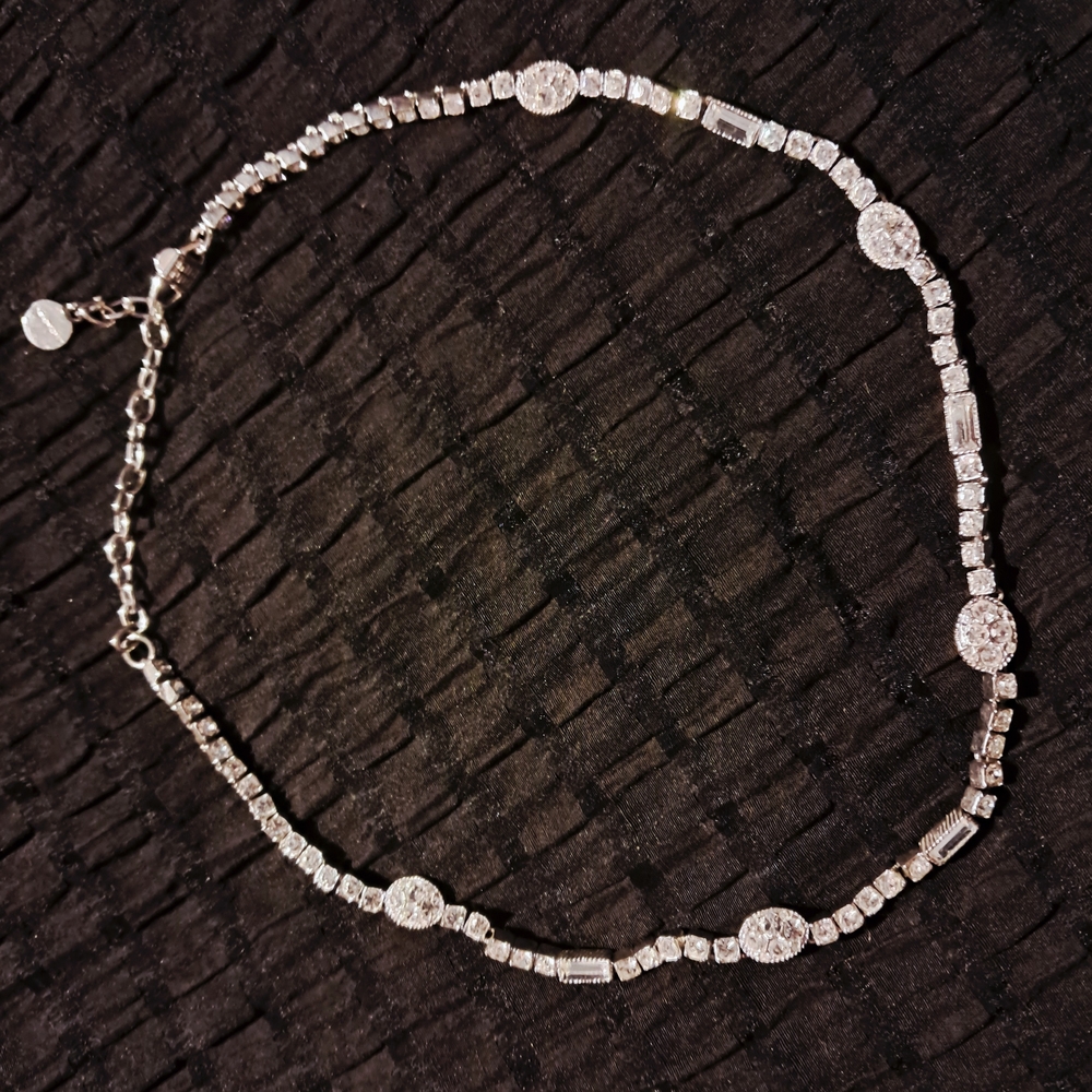 Authentic Givenchy Silver &Crystal Necklace.